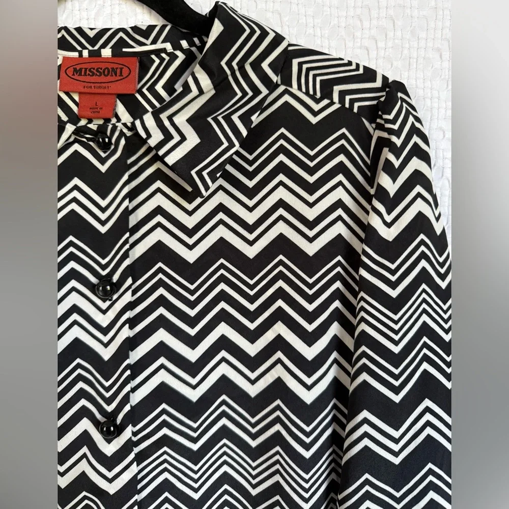 Missoni for Target Mare Stripe Blouse in Black and White SZ L
